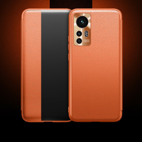 Чехол-книжка Side Window View для Xiaomi Mi 12 Pro 5G - оранжевый