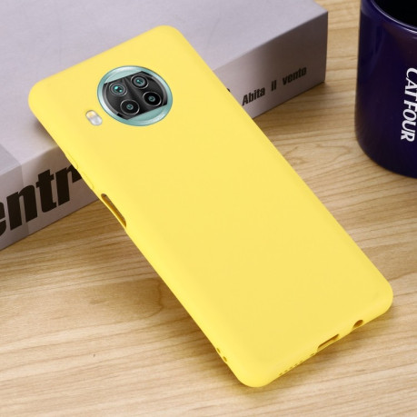 Силиконовый чехол Solid Color Liquid Silicone на Xiaomi Mi 10T Lite - желтый