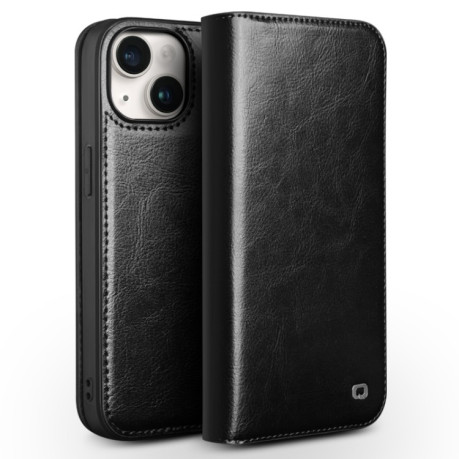 Чохол-книжка QIALINO Classic Genuine Leather для iPhone 15 - чорний