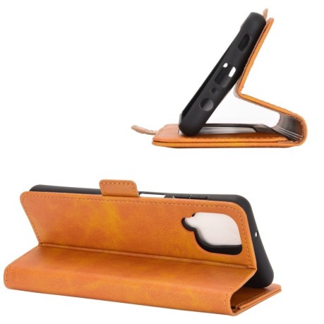Чехол-книжка Dual-side Magnetic Buckle для Samsung Galaxy A12/M12 - оранжевый