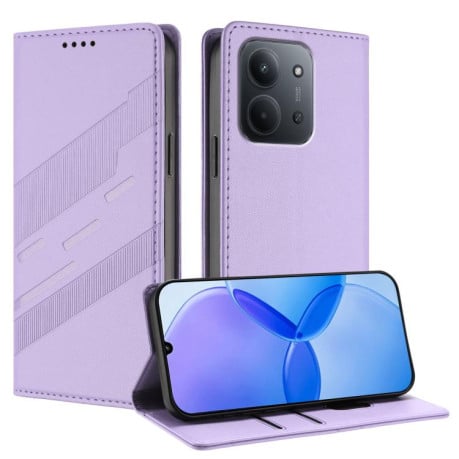 Чехол-книжка Embossed Multi-functional Wallet Retro Leather на Xiaomi Redmi 15C 5G / 4G EU 173mm - фиолетовый
