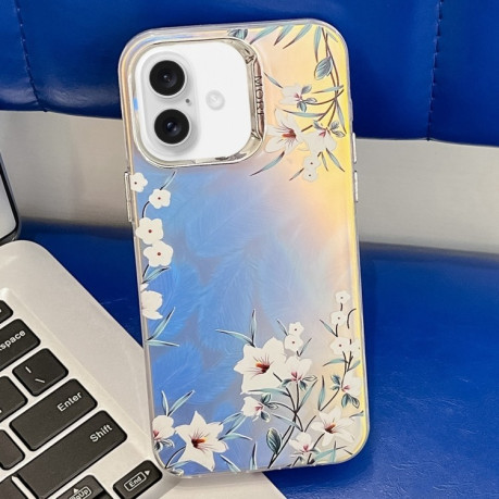 Чохол Electroplating Laser Flower Texture для iPhone 16 Plus - Morning Glory