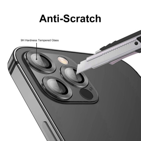 Защитное стекло на камеру ENKAY Aluminium для iPhone 12 Pro - черное