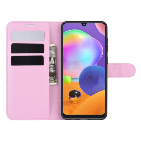 Чохол-книжка Litchi Texture Samsung Galaxy A31 - рожевий