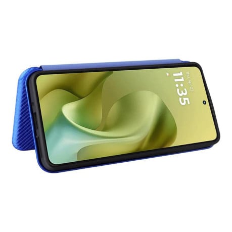 Чохол-книжка Carbon Fiber Texture на Motorola Moto G86 5G - синій