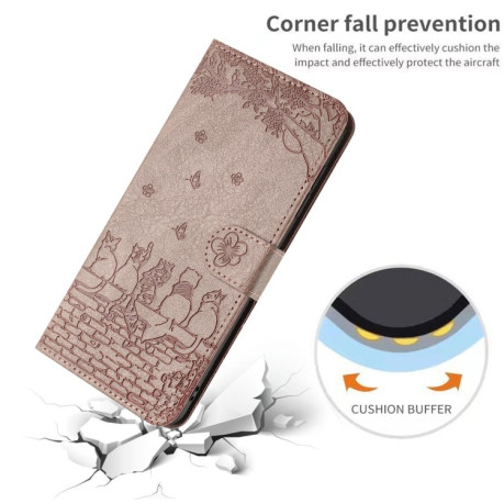 Чехол-книжка Cat Embossing Pattern на Samsung Galaxy S24 FE 5G - серый