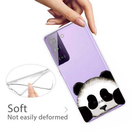 Противоударный чехол Colored Drawing Clear на Samsung Galaxy S21- Hug Face Bear