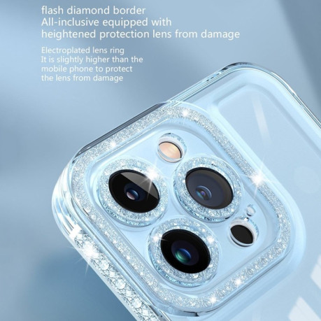 Противоударный чехол Shinning Diamond Space для iPhone 14 - зеленый