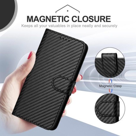 Чехол-книжка Carbon Fiber Texture на For на Samsung Galaxy F16 5G / M16 5G - черный