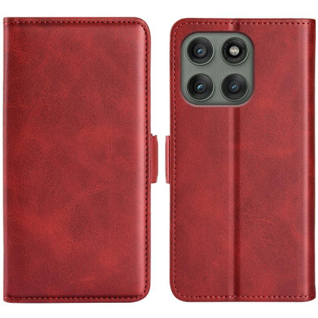 Чехол-книжка Dual-side Magnetic Buckle для Motorola Edge 60 Pro - червоний