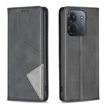 Чехол-книжка Rhombus Texture на Xiaomi Redmi 15C 5G / 4G EU 173mm - черный