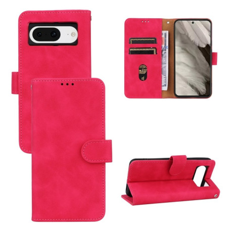 Чохол-книжка Skin Feel Magnetic Flip Leather для Google Pixel 8 - пурпурно-червоний