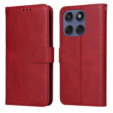 Чехол-книжка Classic Calf Texture для Motorola Edge 60 Fusion / Edge 5G 2025 - красный