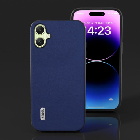 Противоударный чехол ABEEL Cowhide Texture для Samsung Galaxy A05 5G - голубой