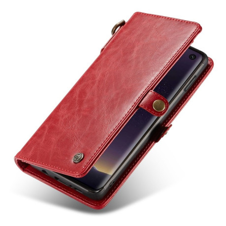 Кожаный чехол-книжка CaseMe Qin Series Wrist Strap Wallet Style со встроенным магнитом на Samsung Galaxy S10e-красный