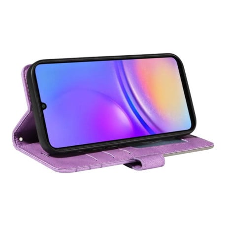 Чохол-книжка Dual-color Splicing Flip Leather на Samsung Galaxy A07 5G - фіолетовий