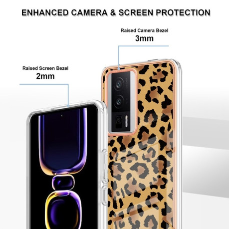 Противоударный чехол Electroplating IMD для Xiaomi Poco F5 Pro 5G / Redmi K60 - леопард