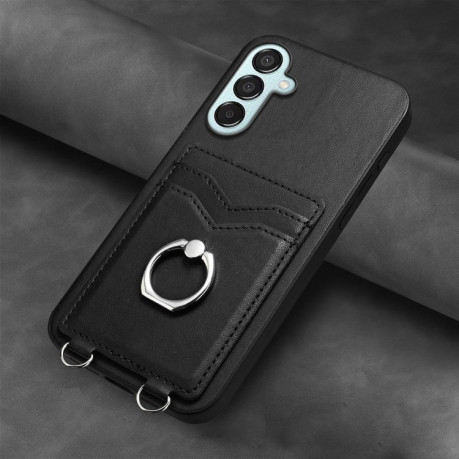 Противоударный чехол R20 Ring Card Holder для Samsung Galaxy F15 / M15 - черный