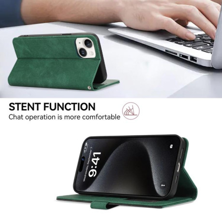 Чохол-книжка ABEEL Color Block Magnetic RFID Leather на iPhone 16e - зелений