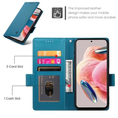 Чохол-книжка Side Buckle Magnetic Frosted Leather на Xiaomi Redmi 15 5G / 4G EU 171mm - синій