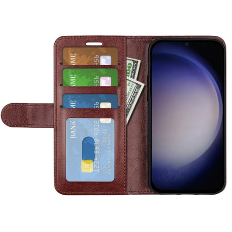 Чехол-книжка R64 Texture Single для Samsung Galaxy S24 5G - коричневый