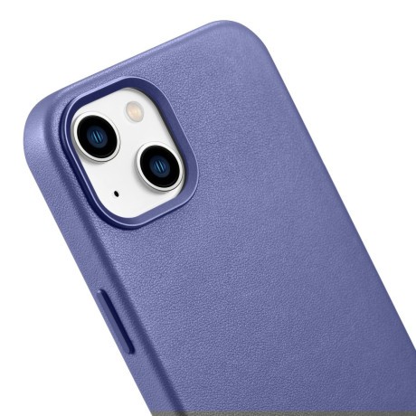 Шкіряний чохол iCarer Genuine Leather (MagSafe) для iPhone 14 Plus - фіолетовий