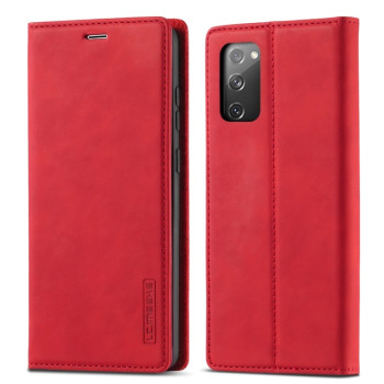 Чехол-книжка LC.IMEEKE на Samsung Galaxy S20 FE - красный