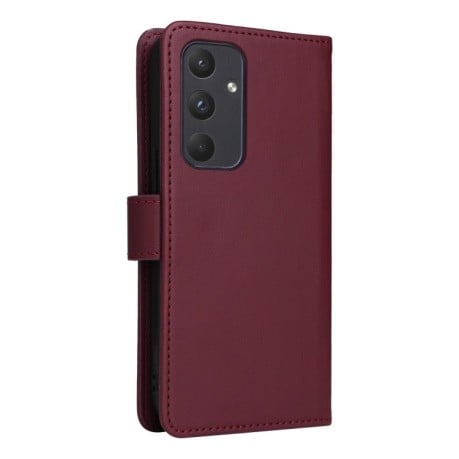 Чехол-книжка BETOPNICE BN-005 2 in 1 Detachable Imitate Genuine Leather для Samsung Galaxy A55 - винно-красный