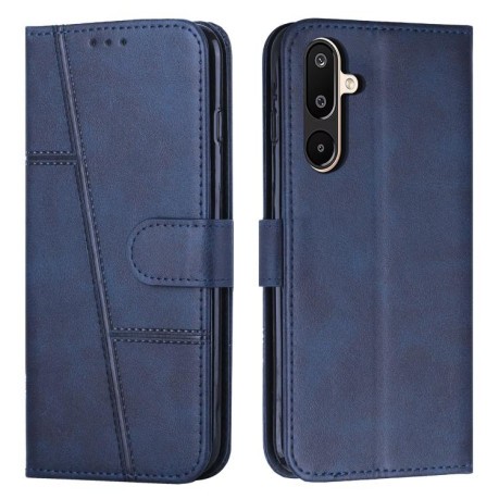Чехол-книжка Stitching Calf Texture для на Samsung Galaxy F16 5G / M16 5G - синий