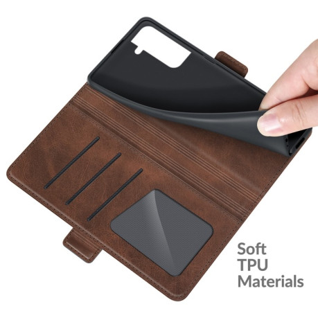 Чохол-книжка Dual-side Magnetic Buckle для Samsung Galaxy S22 5G - коричневий