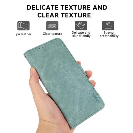 Чехол-книжка ABEEL Frosted Magnetic RFID Leather на Xiaomi Poco F7 Pro / F7 Ultra Global - зеленый