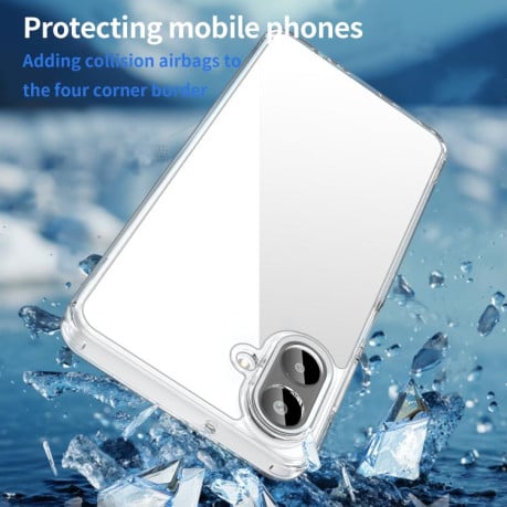 Чехол Airbag гибрид с цветными гранями на Samsung Galaxy A07 4G - прозрачный