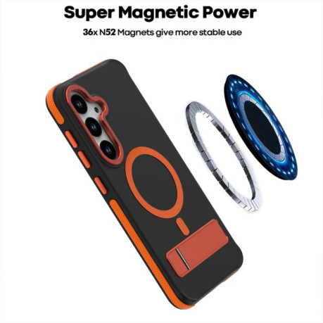 Протиударний чохол Dual-Color Skin Feel Magsafe  для Samsung Galaxy S25+ Plus 5G - червоний