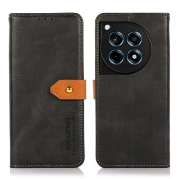 Чохол-книжка KHAZNEH Dual-color Cowhide для OnePlus 12R/Ace 3 - чорний