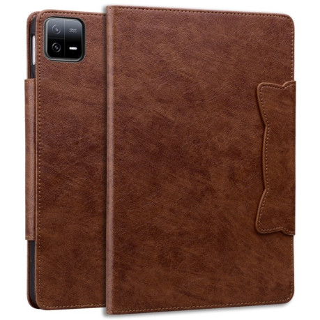Чохол-книжка Cat Buckle Leather на Xiaomi Pad 7/7 Pro - коричневий