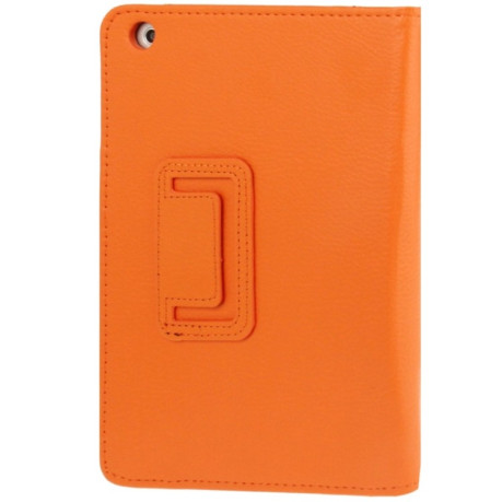 Чохол-книжка Litchi Texture 2-fold на iPad mini 1/2/3 - помаранчевий