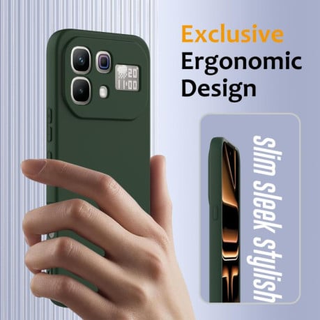 Силиконовый чехол Shockproof Silicone с Magsafe на Infinix Note 60 / 60 Pro 5G — тёмно-зелёный