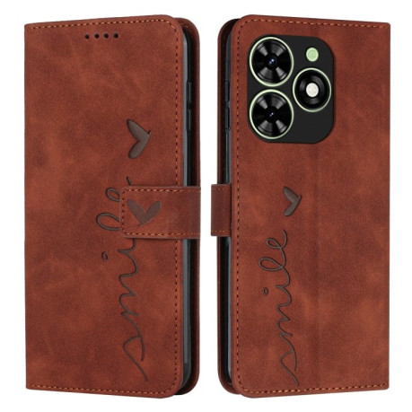 Чехол-книжка Retro Skin Feel Amile для Infinix Smart 8 - коричневый