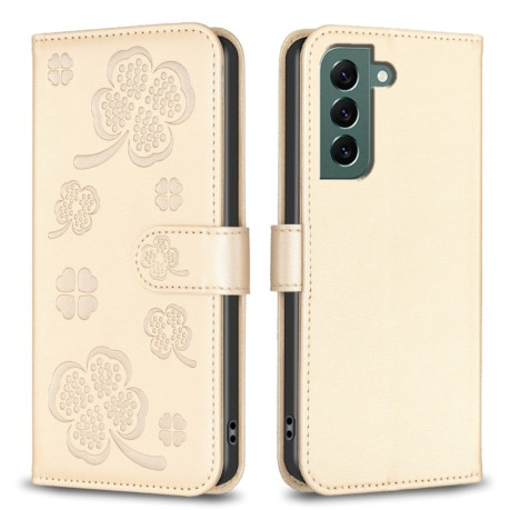 Чохол-книжка Four-leaf Clasp Embossed для Samsung Galaxy S24 FE 5G - золотий