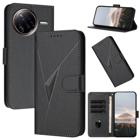Чехол-книжка Triangle Pattern Buckle Clasp Leather на  Redmi K80 Pro / Xiaomi Poco F7 Ultra - черный