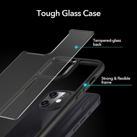 Протиударний скляний чохол ESR Ice Shield Series для iPhone 12 Mini - чорний