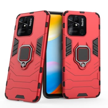 Протиударний чохол Magnetic Ring з підставкою на Xiaomi Poco C40/Redmi 10c - червоний