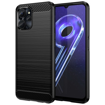 Чохол Brushed Texture Carbon Fiber для Realme 10 5G - чорний