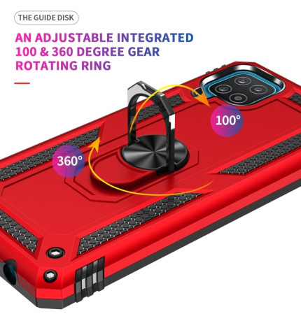 Противоударный чехол 360 Degree Rotating Holder на Samsung Galaxy A12/M12 - красный