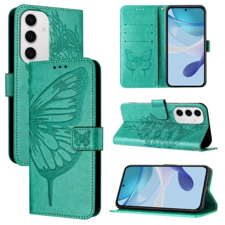 Чохол-книжка Embossed Butterfly для Samsung Galaxy S24 FE 5G - зелений