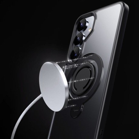 Протиударний чохол Frosted MagSafe with 360 Degree Rotating Holder  для Samsung Galaxy S25+ 5G - сірий