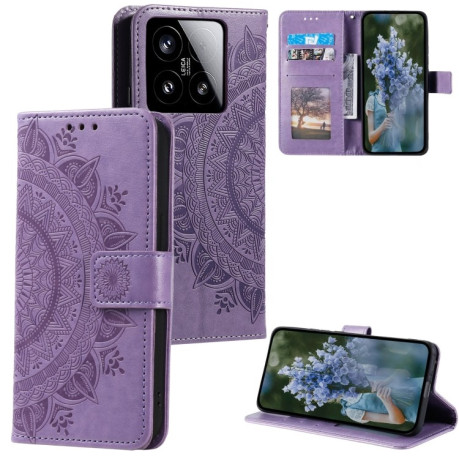 Чохол-книжка Totem Flower для Xiaomi 15 - фіолетовий
