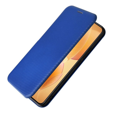 Чехол-книжка Carbon Fiber Texture на Xiaomi 14T Pro - синий