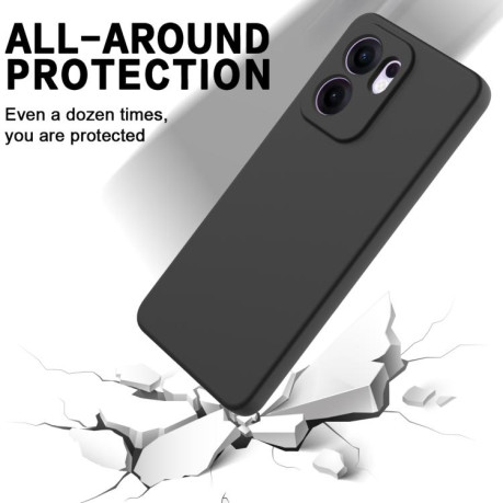 Силиконовый чехол Solid Color Liquid Silicone на OPPO Reno13 F /Reno13 FS - черный