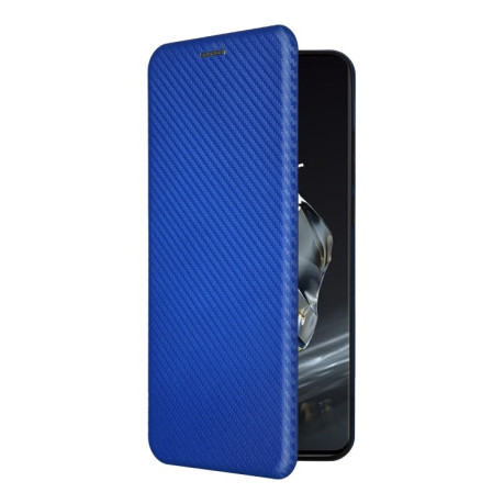 Чехол-книжка Carbon Fiber Texture на OnePlus 12 - синий